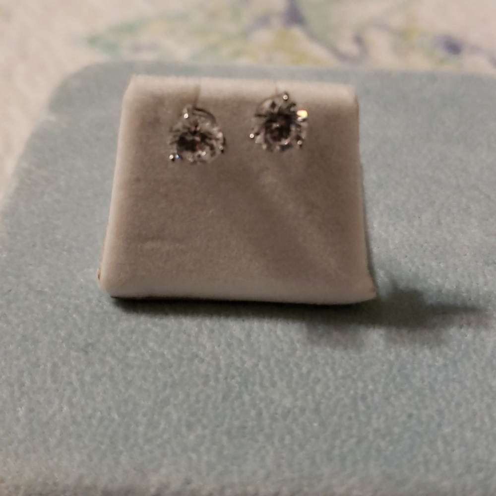 Cz sterling silver diamond earrings